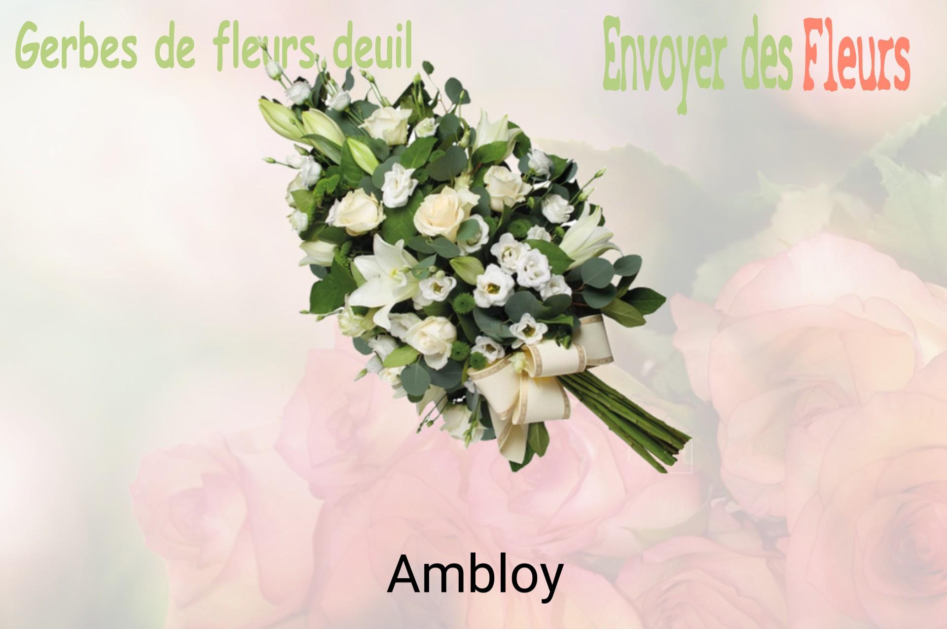 Gerbe de fleurs de deuil livrée à Ambloy